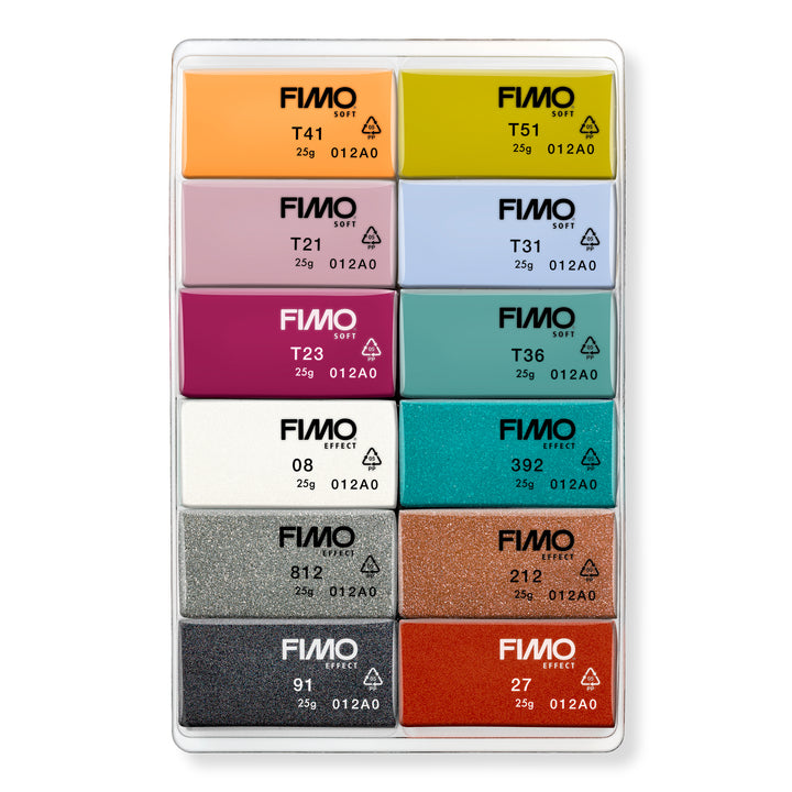 FIMO Soft Materialpackung 12 Farben Fashion - Kidis Art