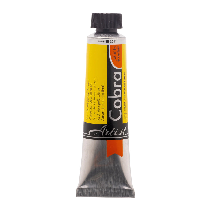 Cobra Artist Wassermischbare Ölfarbe Tube 40 ml Kadmiumgelb Zitrone 207