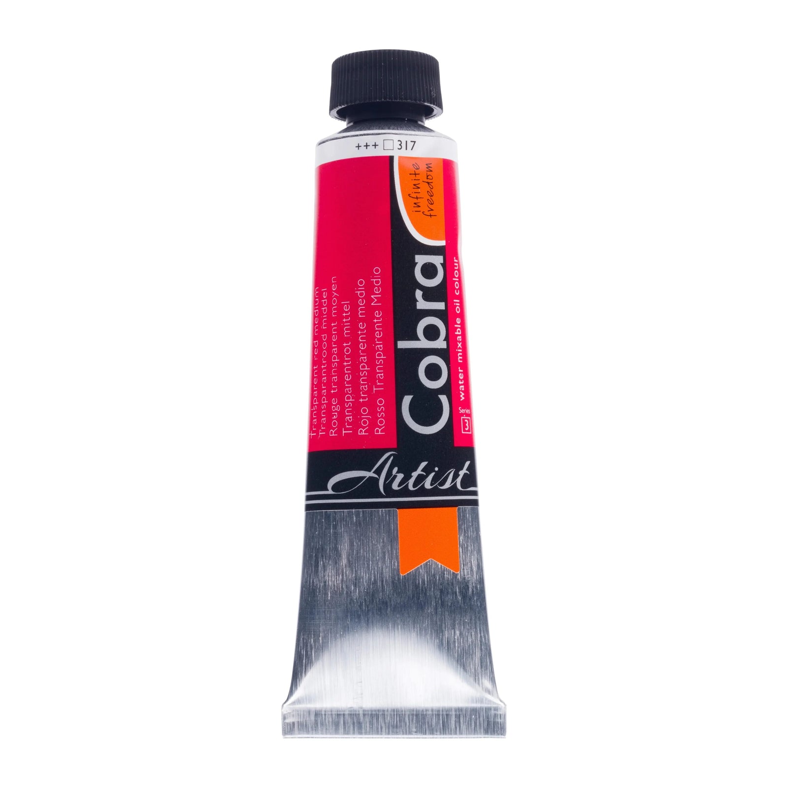 Cobra Artist Wassermischbare Ölfarbe Tube 40 ml Transparentrot Mittel 317 - Kidis Art