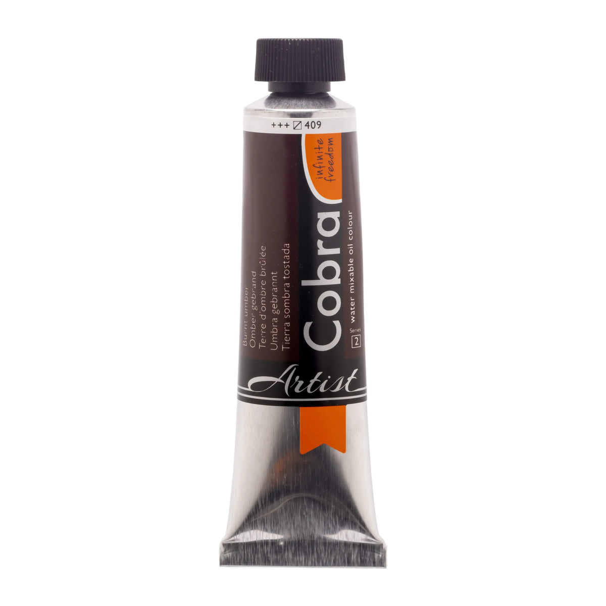 Cobra Artist Wassermischbare Ölfarbe Tube 40 ml Umbra Gebrannt 409 - Kidis Art