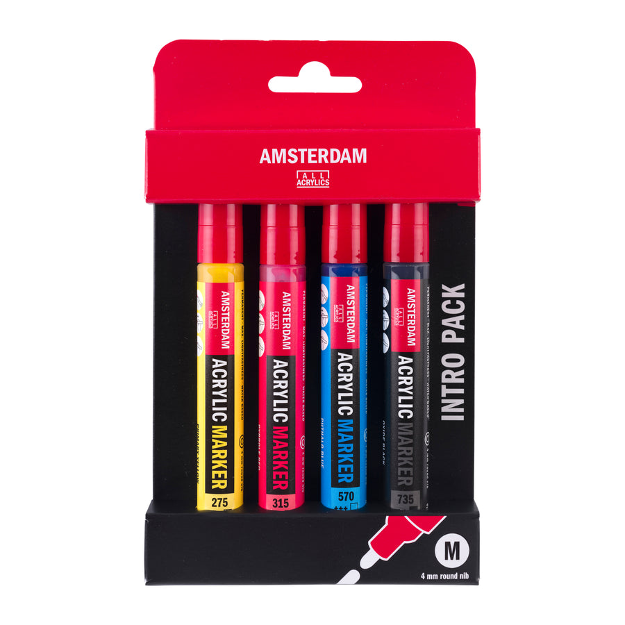 Amsterdam Acrylmarker Einsteigerset | 4 Farben