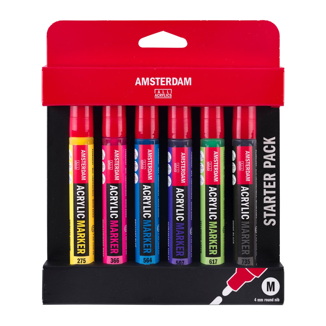 Amsterdam Acrylmarker Einsteigerset | 6 Farben