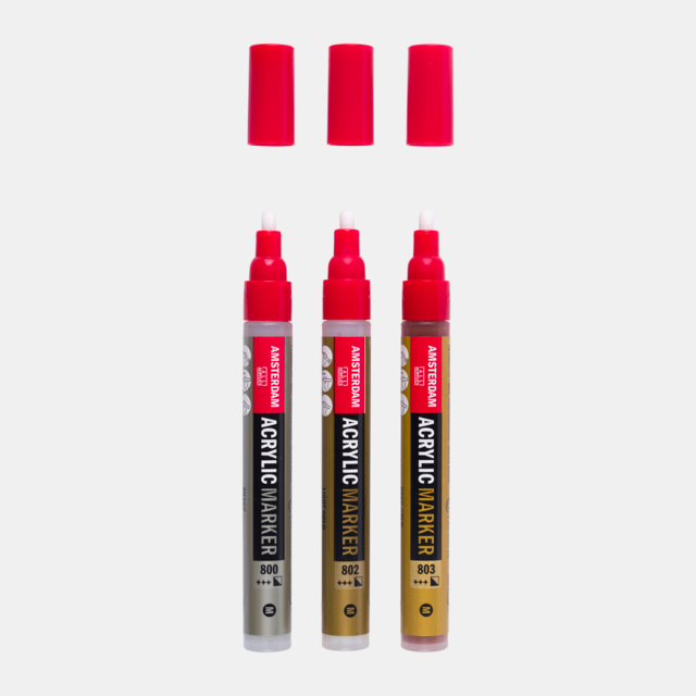 Amsterdam Acrylmarker Metallicset | 3 Farben Amsterdam