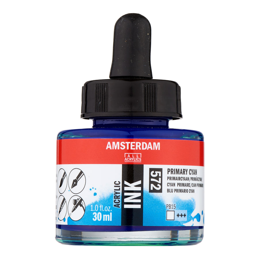 Amsterdam Acrylic Tinte Flasche 30 ml Primärzyan 572