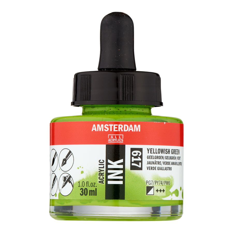 Amsterdam Acrylic Tinte Flasche 30 ml Gelbgrün 617