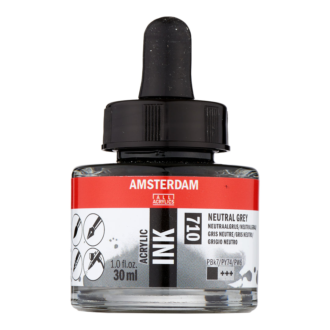 Amsterdam Acrylic Tinte Flasche 30 ml Neutralgrau 710