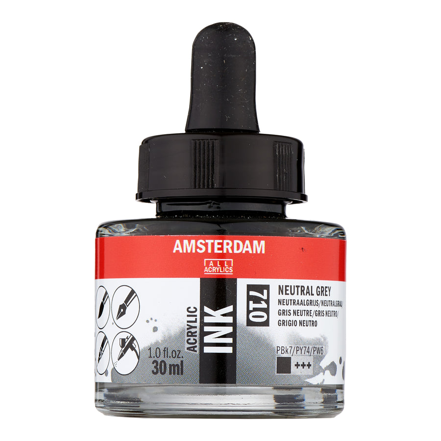 Amsterdam Acrylic Tinte Flasche 30 ml Neutralgrau 710