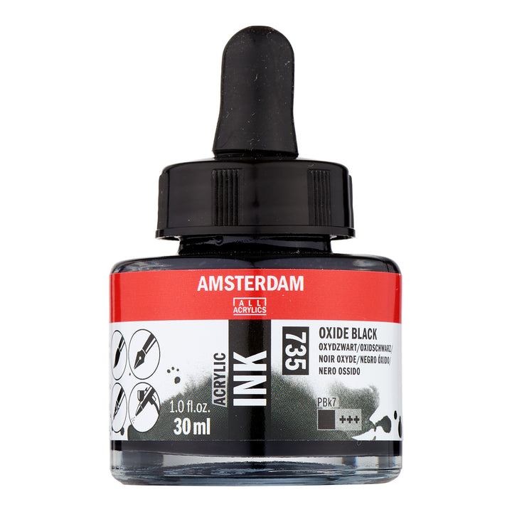 Amsterdam Acrylic Tinte Flasche 30 ml Oxidschwarz 735