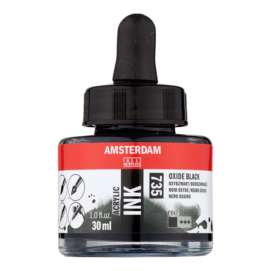 Amsterdam Acrylic Tinte Flasche 30 ml Oxidschwarz 735