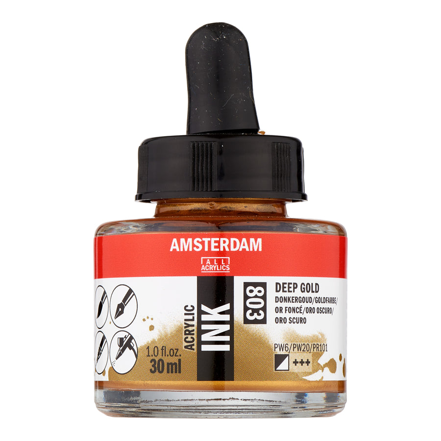 Amsterdam Acrylic Tinte Flasche 30 ml Goldfarbe 803