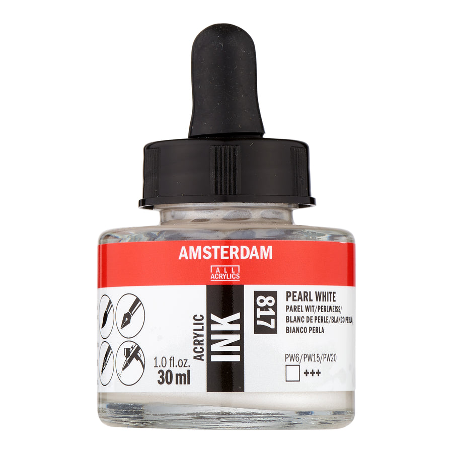Amsterdam Acrylic Tinte Flasche 30 ml Perlweiß 817