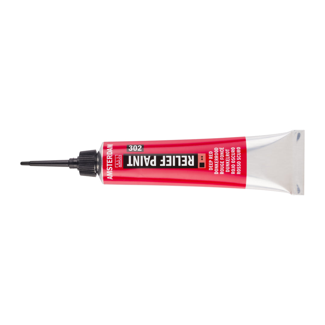 Amsterdam Relieffarbe Tube 20 ml Dunkelrot 302