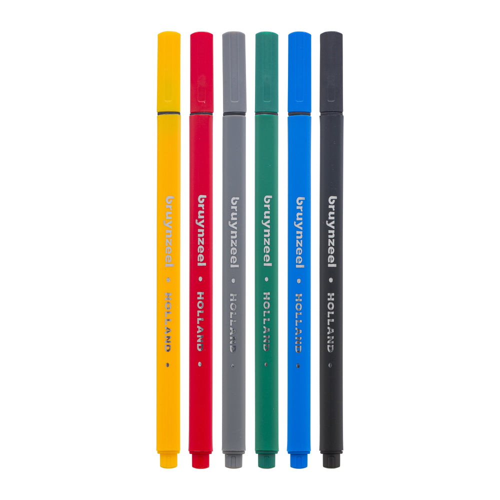 Bruynzeel Fineliner Set Basis 6 Farben Bruynzeel