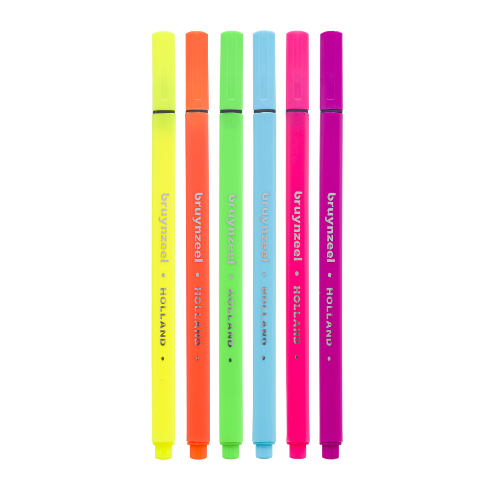 Bruynzeel Fineliner Set Neon 6 Farben Bruynzeel