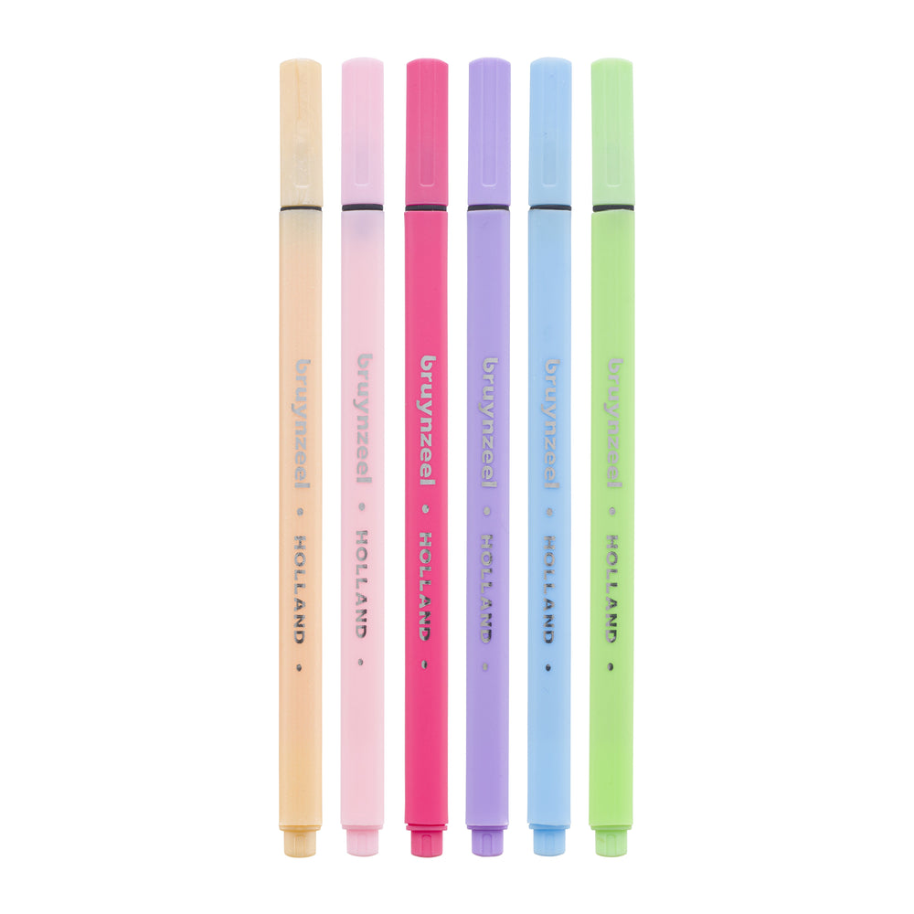 Bruynzeel Fineliner Set Pastel 6 Farben Bruynzeel