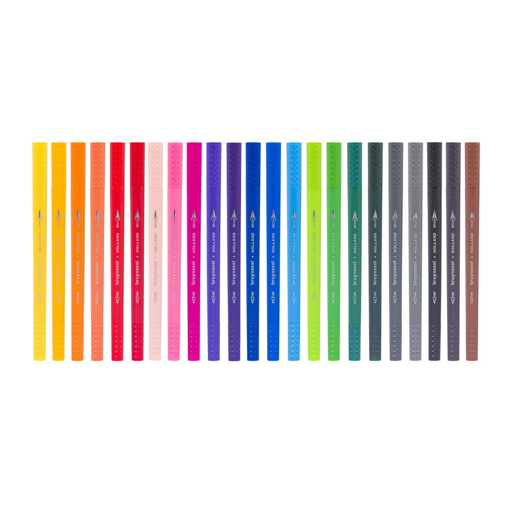 Bruynzeel Creatives Fineliner/Pinselstifte Set 24 Farben Bruynzeel