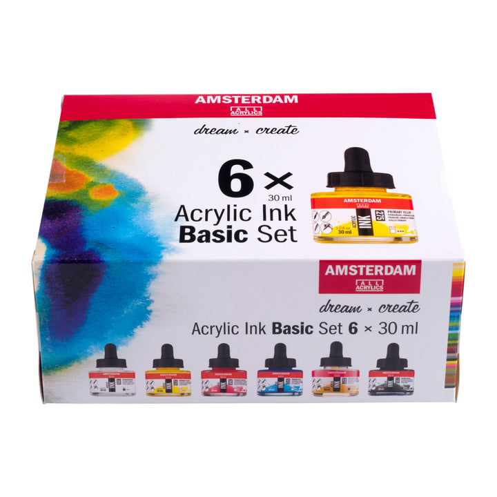 Amsterdam Acryltinte Basisset | 6 x 30 ml