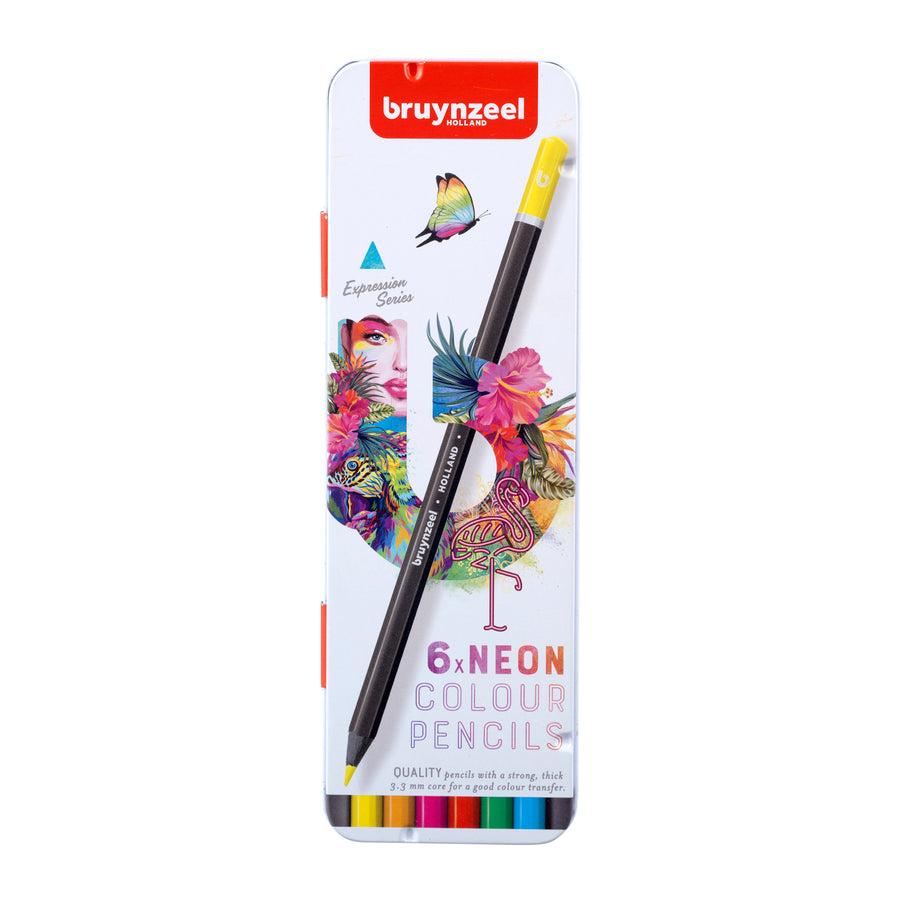 Bruynzeel Expression Farbstifte Neonfarben Metalletui 6 Stück