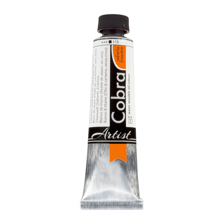 Cobra Artist Wassermischbare Ölfarbe Tube 40 ml Titanweiss (Safloröl, Ohne Zink) 115