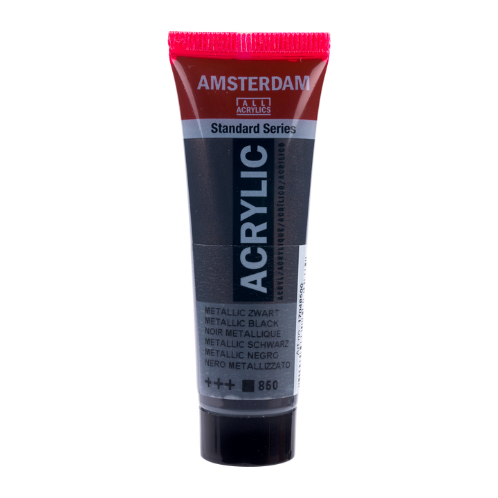 Amsterdam Standard Series - Tubetto di vernice acrilica da 20 ml, nero metallizzato 850