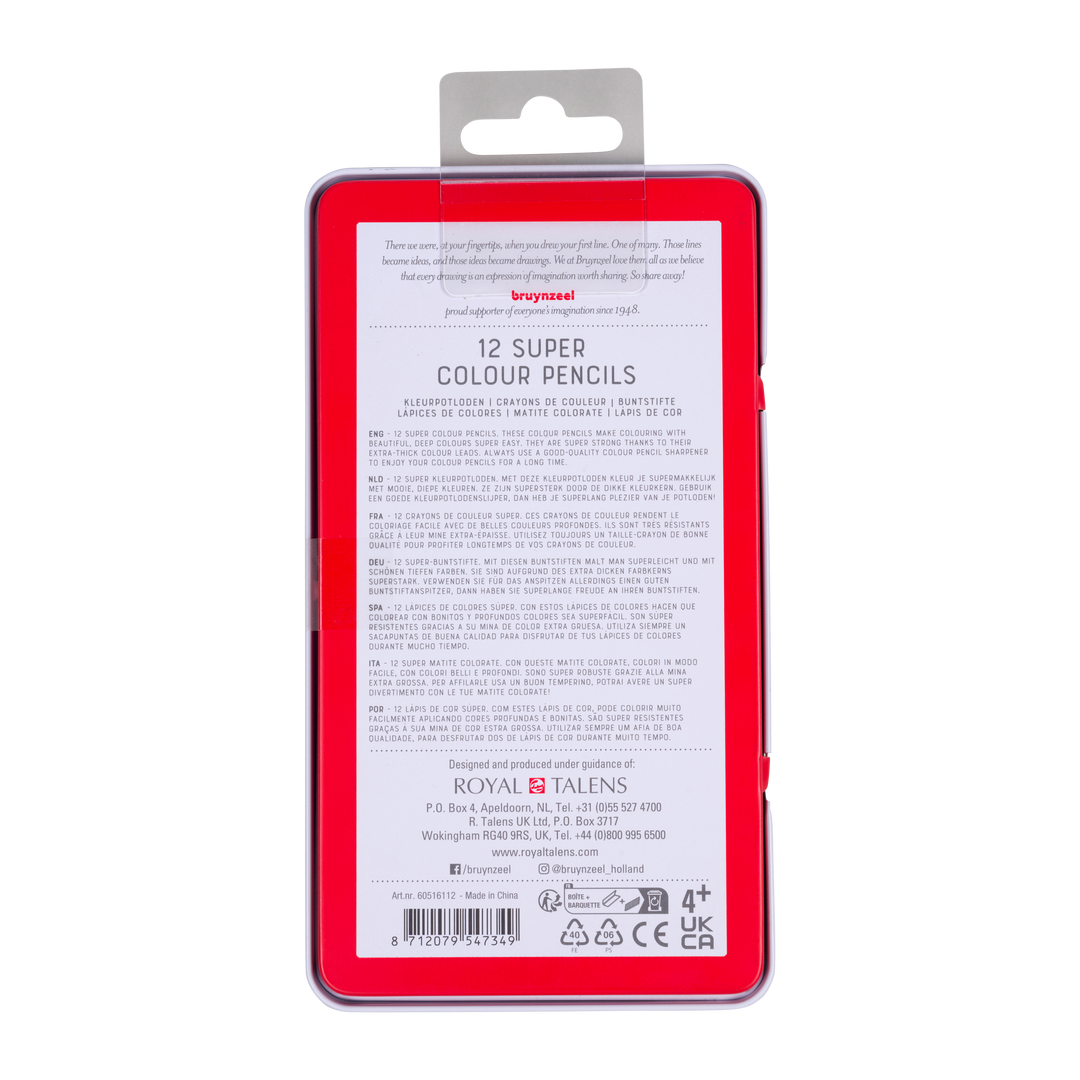 Bruynzeel Super Farbstiftdose | 12 Farben - Kidis Art