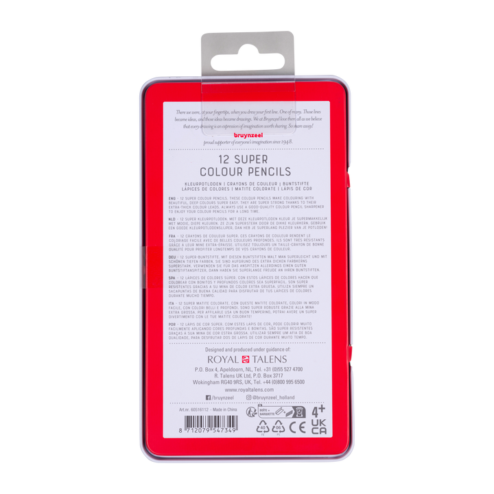 Bruynzeel Super Farbstiftdose | 12 Farben - Kidis Art