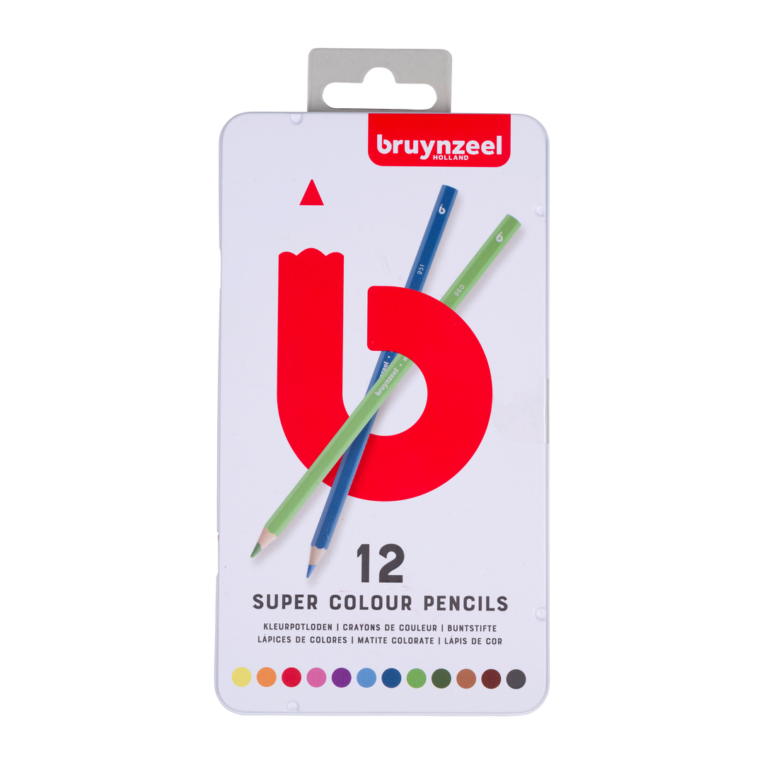 Bruynzeel Super Farbstiftdose | 12 Farben - Kidis Art