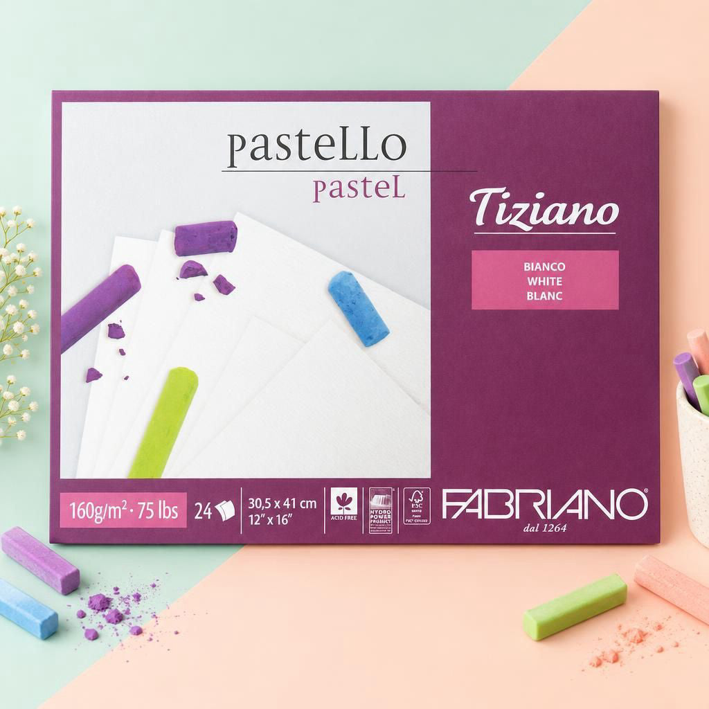 Generiert: [8c6988e3-4fd6-4a8f-bb9a-e277adfb80ae] Hauptbild – Fabriano Tiziano Block "Bianco" - 30.5 x 41 cm - 160g - 24 Blatt