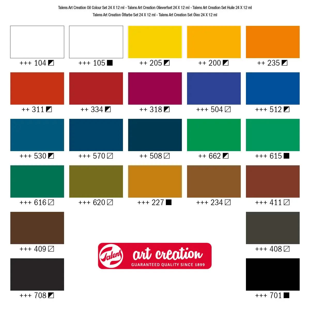 Talens Art Creation Ölfarbe Set 24 x 12 ml - Kidis Art