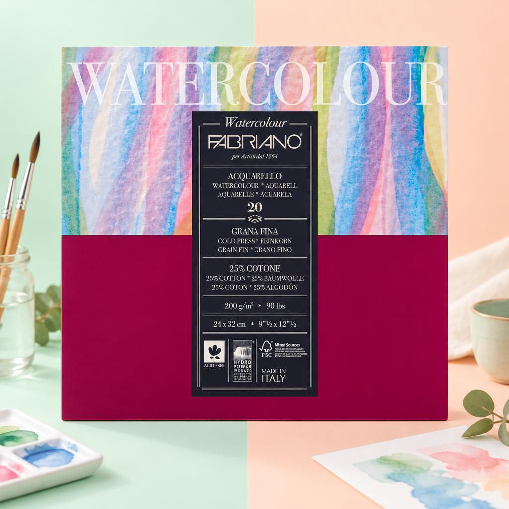 Generiert: [95075635-c889-446e-bdfb-5b55fb79561c] Hauptbild – Fabriano Watercolour cold pressed Block - 24x32cm - 200g - 20 Blatt