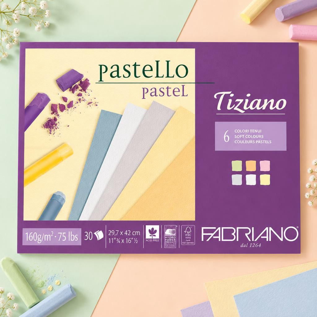 Generiert: [9895b66a-2357-436e-9b49-e388f31a1777] Hauptbild – Fabriano Tiziano Block "sanfte Töne" - A3 - 160g - 30 Blatt