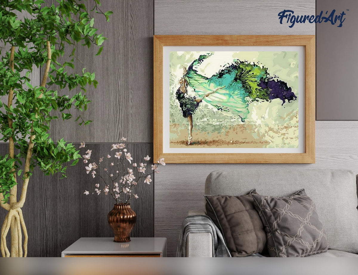 Malen nach Zahlen 40x50cm ohne Keilrahmen Figured’Art Moderne Ballerina - Kidis Art