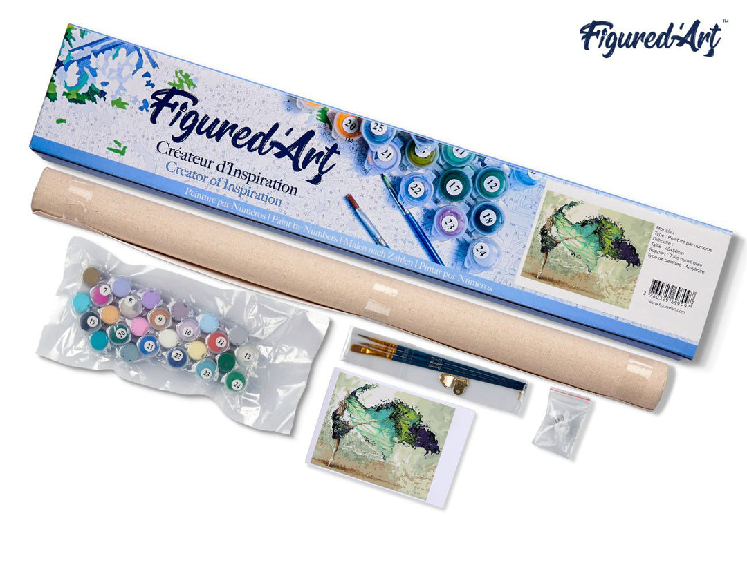 Malen nach Zahlen 40x50cm ohne Keilrahmen Figured’Art Moderne Ballerina