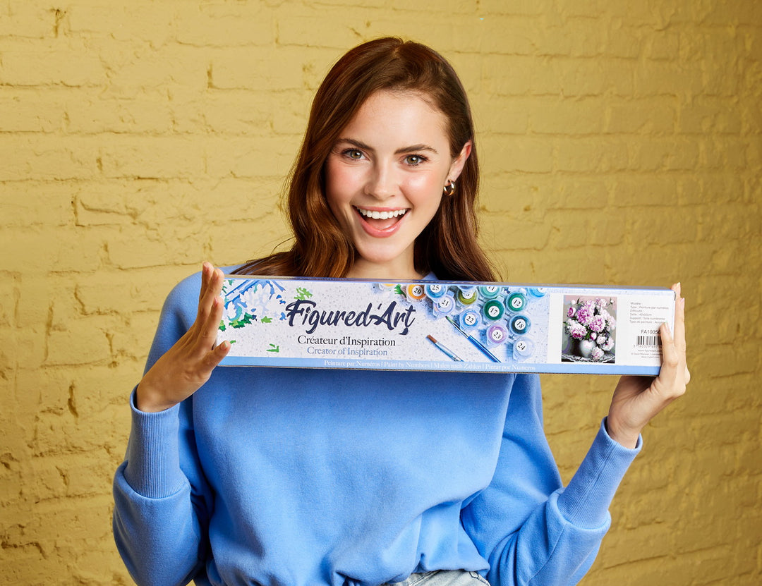 Malen nach Zahlen 40x50cm ohne Keilrahmen Figured’Art Vase Pfingstrosen