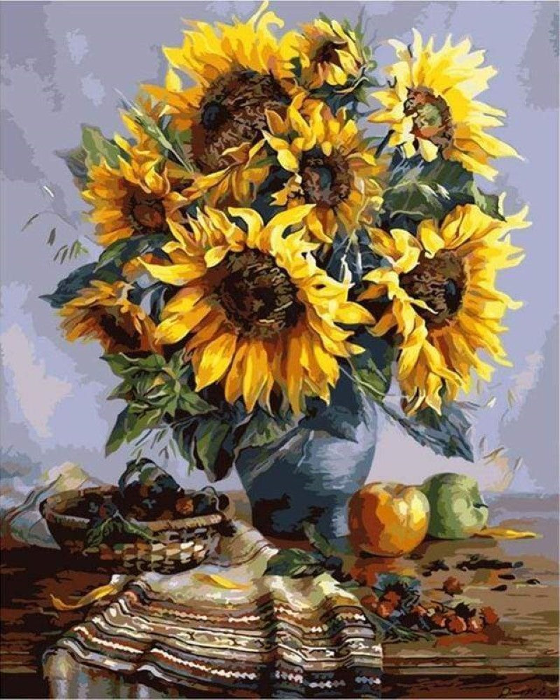 Kreuzstich 32x40cm – Sonnenblumenstrauss