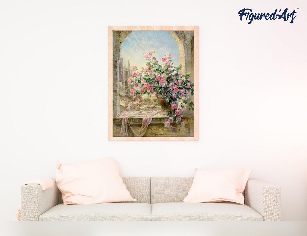Malen nach Zahlen 40x50cm ohne Keilrahmen Figured’Art Schöner Blumenstrauss 2 - Kidis Art