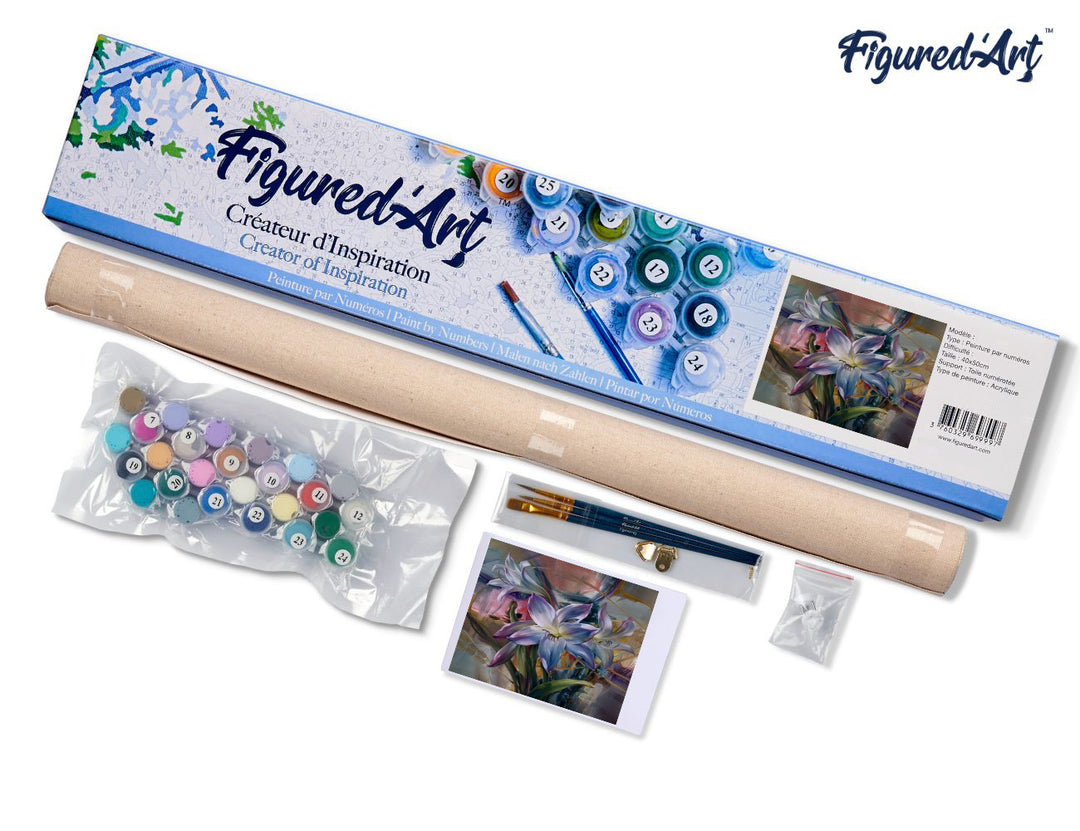 Malen nach Zahlen 40x50cm ohne Keilrahmen Figured’Art Bunte Lilie