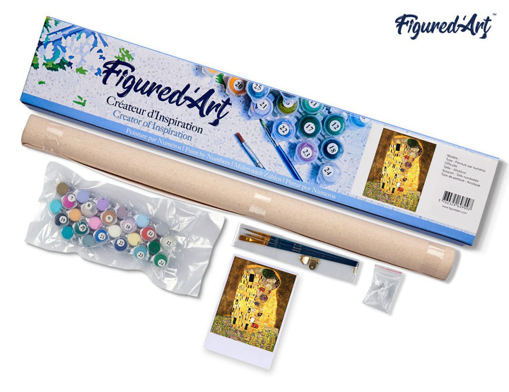 Malen nach Zahlen 40x50cm ohne Keilrahmen Figured’Art Der Kuss – Klimt