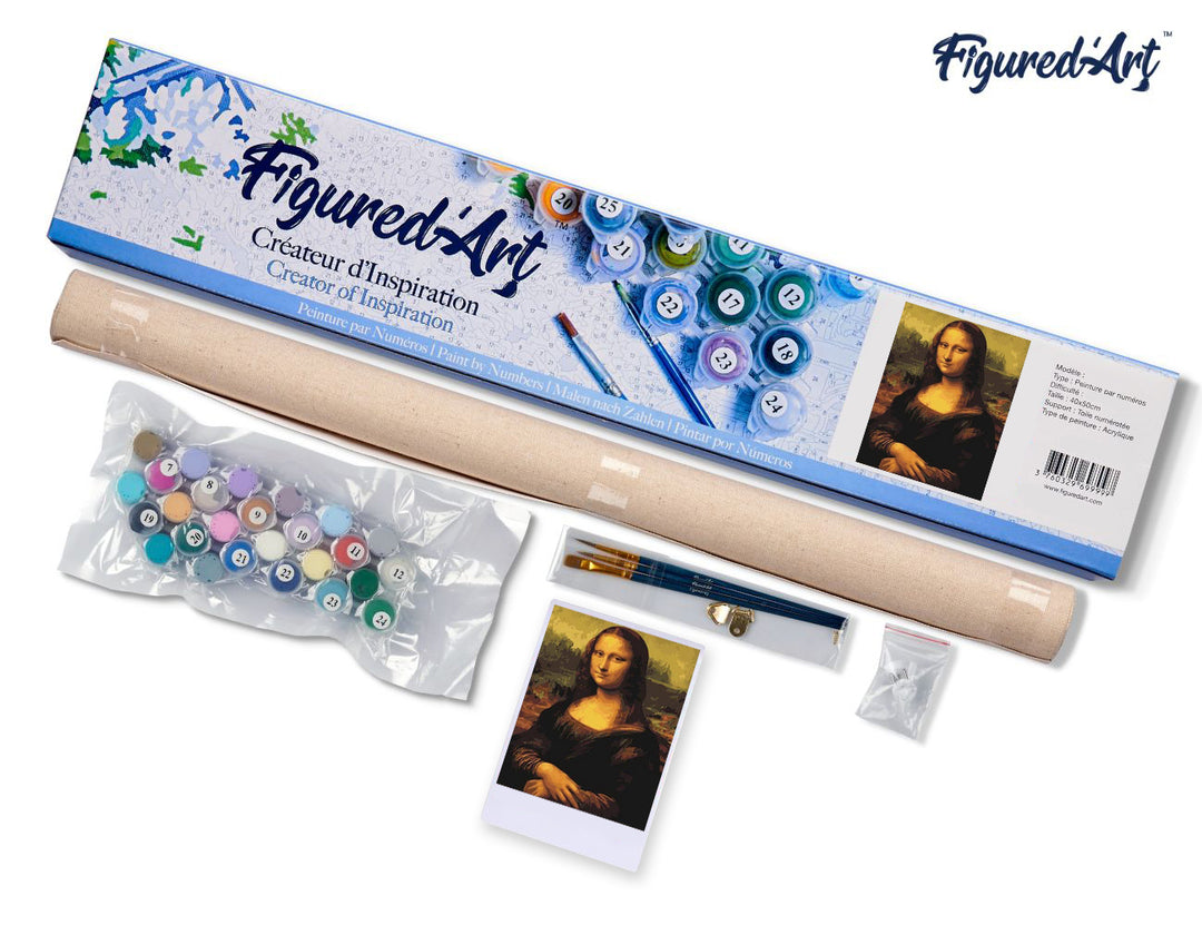 Malen nach Zahlen 40x50cm ohne Keilrahmen Figured’Art Da Vincis Mona Lisa