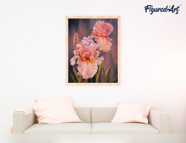 Malen nach Zahlen 40x50cm ohne Keilrahmen Figured’Art Iris Blumen