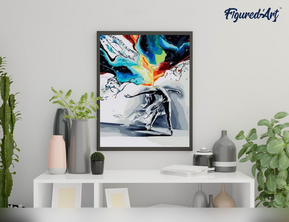 Malen nach Zahlen 40x50cm ohne Keilrahmen Figured’Art Farbexplosion - Kidis Art