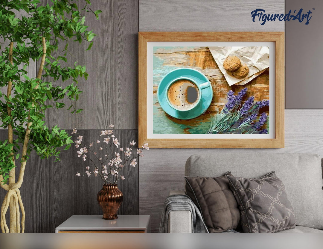 Malen nach Zahlen 40x50cm ohne Keilrahmen Figured’Art Kaffeepause