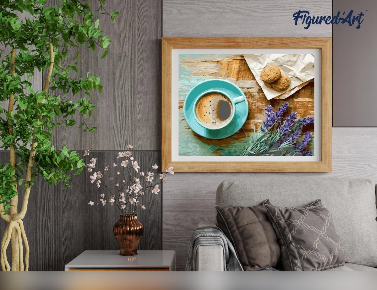 Malen nach Zahlen 40x50cm ohne Keilrahmen Figured’Art Kaffeepause - Kidis Art