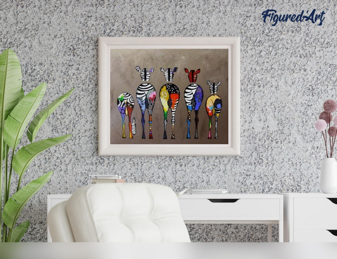 Malen nach Zahlen 40x50cm ohne Keilrahmen Figured’Art Zebras von hinten - Kidis Art