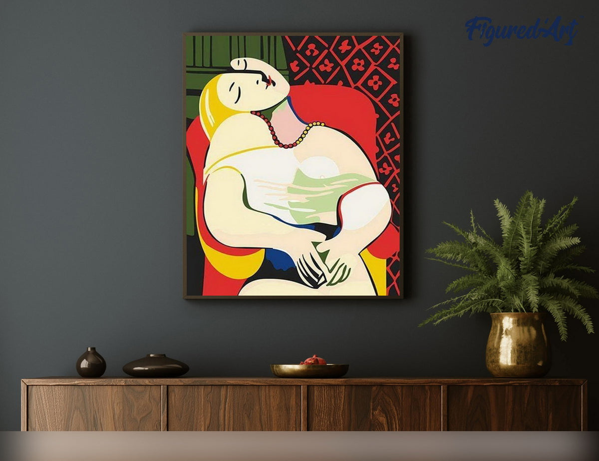 Malen nach Zahlen 40x50cm ohne Keilrahmen Figured’Art Picasso - Der Traum - Kidis Art