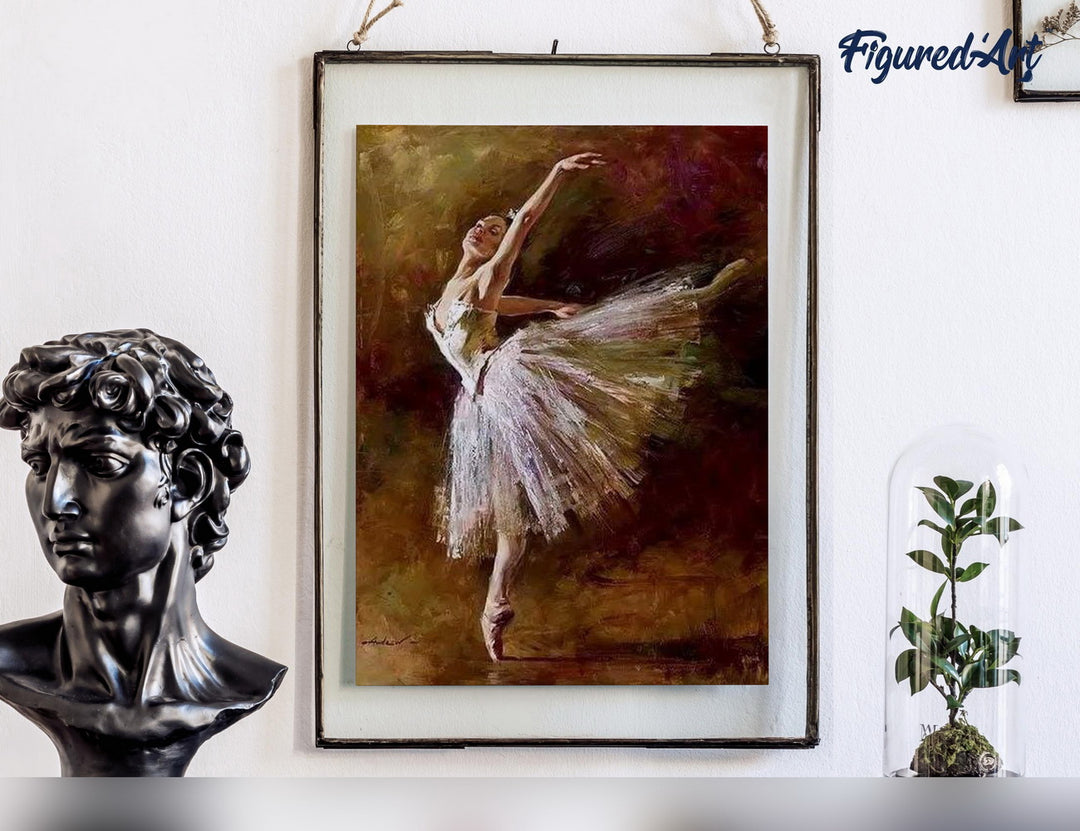 Malen nach Zahlen 40x50cm ohne Keilrahmen Figured’Art Ballerina auf den Zehen