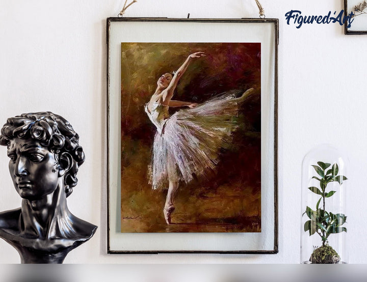 Malen nach Zahlen 40x50cm ohne Keilrahmen Figured’Art Ballerina auf den Zehen