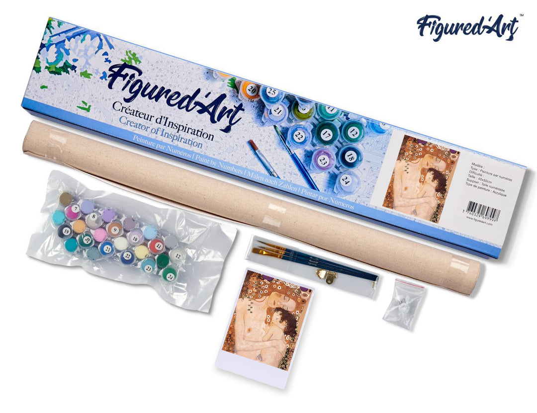 Malen nach Zahlen 40x50cm ohne Keilrahmen Figured’Art Klimt - Mutter und Kind