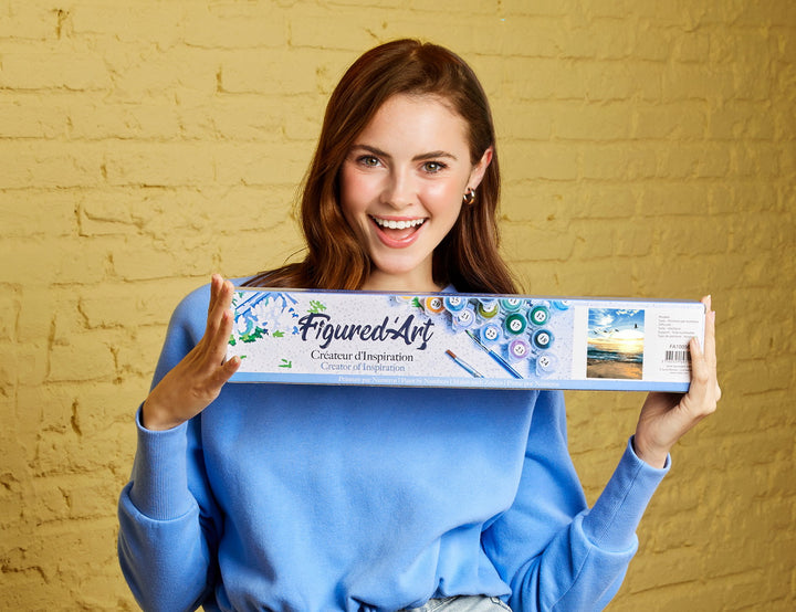 Malen nach Zahlen 40x50cm ohne Keilrahmen Figured’Art Vögel am Strand