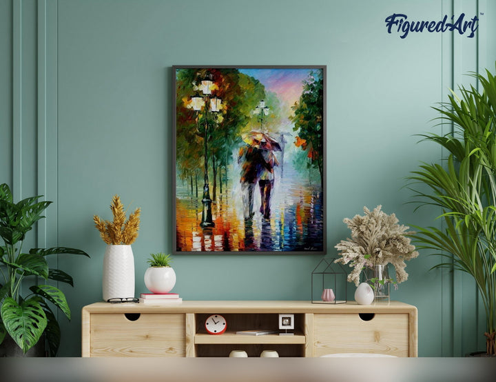 Malen nach Zahlen 40x50cm ohne Keilrahmen Figured’Art Romantischer Regen